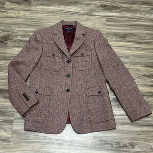 Brooks Brothers Brown Blazer with Notched Lapel and Wool Fabric